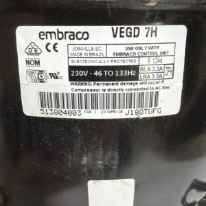 کمپرسور اینورتر امبراکو Embraco VEGD 7H | R134a